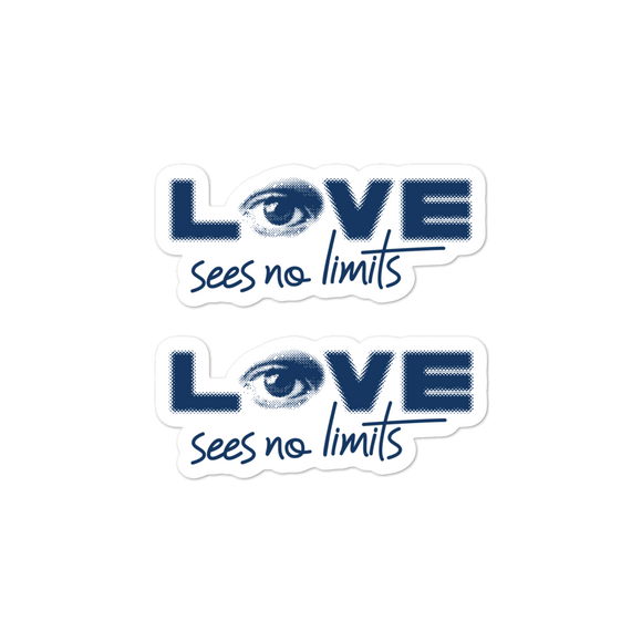 stickers love sees no limits halftone eye luv heart disability special needs expectations future