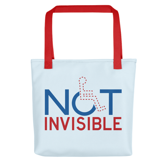 tote bag not invisible disabled disability special needs visible awareness diversity wheelchair inclusion inclusivity impaired acceptance