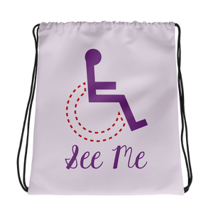 drawstring bag see me not my disability wheelchair inclusion inclusivity acceptance special needs awareness diversity