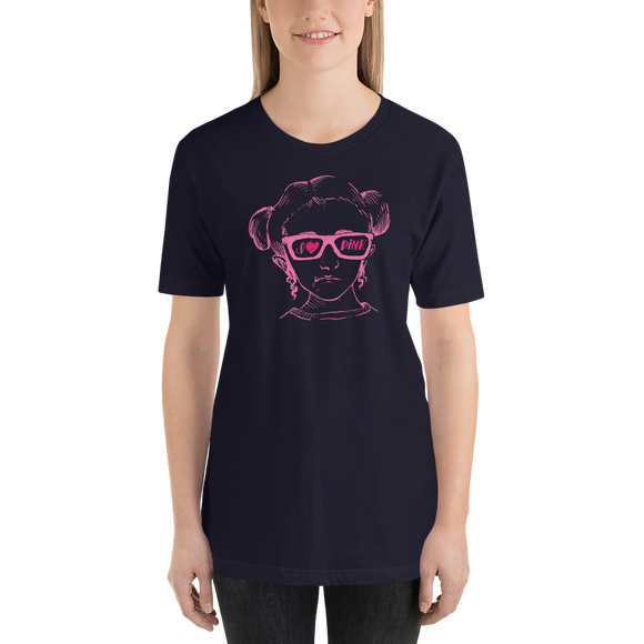shirt I love Pink pink glasses love luv heart Raising Dion Esperanza fan Netflix Sammi Haney