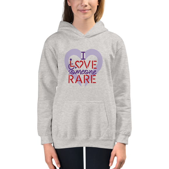 kid's hoodie I Love Someone with a Rare Condition medical disability disabilities awareness inclusion inclusivity diversity genetic disorder