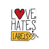 Love Hates Labels Sticker (Orange)