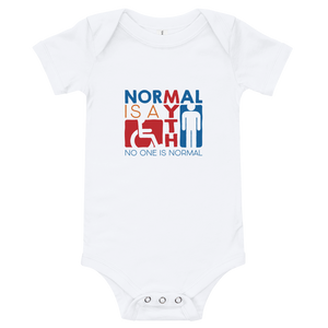 baby onesie babysuit bodysuit Normal is a myth sign icons people disabled handicapped able-bodied non-disabled popularity disability special needs