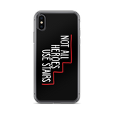 Not All Heroes Use Stairs (Black iPhone Case)