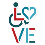 LOVE (for the Special Needs Community) Men's Stacked Design Sticker