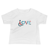 baby Shirt showing love for the special needs community heart disability wheelchair diversity awareness acceptance disabilities inclusivity inclusion