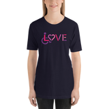 Shirt showing love for the special needs community heart disability wheelchair diversity awareness acceptance disabilities inclusivity inclusion