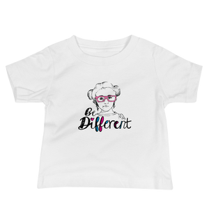 baby shirt be different Raising Dion Esperanza fan Netflix Sammi Haney wheelchair pink glasses disability osteogenesis imperfecta