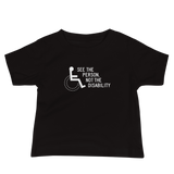baby shirt see the person not the disability wheelchair inclusion inclusivity acceptance special needs awareness diversity