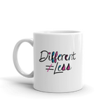 Different Does Not Equal Less (As Seen on Netflix's Raising Dion) Mug with Digital Glitter