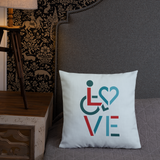 pillow showing love for the special needs community heart disability wheelchair diversity awareness acceptance disabilities inclusivity inclusion
