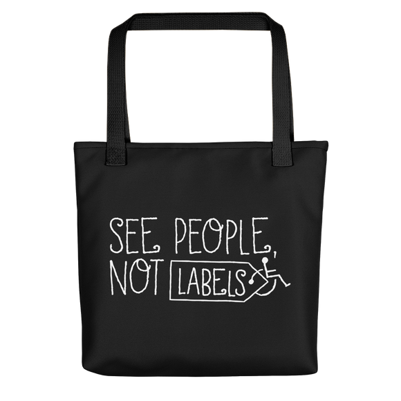 tote bag people labels label disability special needs awareness diversity wheelchair inclusion inclusivity acceptance