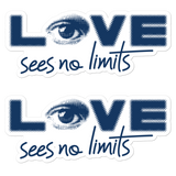 Love Sees No Limits (Halftone Design) Stickers (2X)