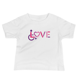 baby Shirt showing love for the special needs community heart disability wheelchair diversity awareness acceptance disabilities inclusivity inclusion
