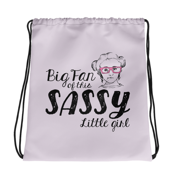 drawstring bag Big Fan of this Sassy Little Girl Sammi Haney Esperanza Netflix Raising Dion little girl wheelchair pink glasses sass sassy disability osteogenesis imperfecta OI