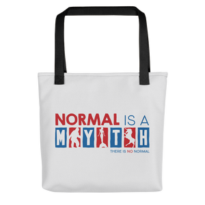 tote bag normal is a myth big foot mermaid unicorn peer pressure popularity disability special needs awareness inclusivity acceptance activism