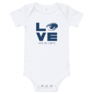 baby onesie babysuit bodysuit love sees no limits halftone eye luv heart disability special needs expectations future