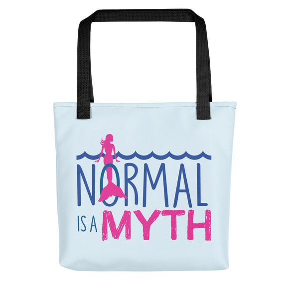 Tote bag normal is a myth mermaid peer pressure popularity disability special needs awareness inclusivity acceptance