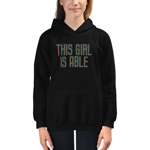 kid's hoodie This Girl is Able abled ability abilities differently abled able-bodied disabilities girl power disability disabled wheelchair