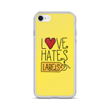 Love Hates Labels (Yellow iPhone Case)