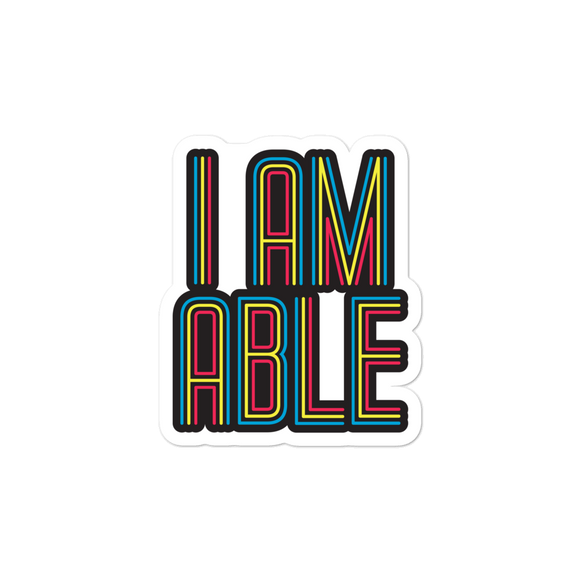 sticker I am Able abled ability abilities differently abled differently-abled able-bodied disabilities people disability disabled wheelchair