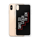 Not All Heroes Use Stairs (Black iPhone Case)