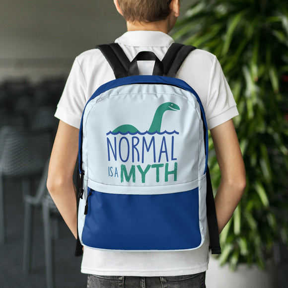 backpack school normal is a myth loch ness monster lochness peer pressure popularity disability special needs awareness inclusivity acceptance activism