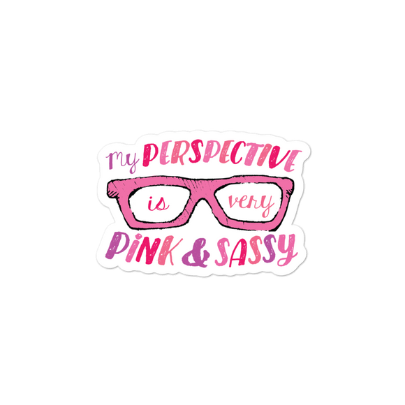 sticker My Perspective is Very Pink & Sassy Fan Sammi Haney glasses Esperanza Netflix Raising Dion little girl wheelchair sass