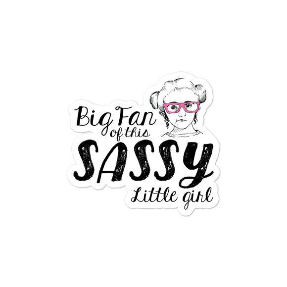 sticker Big Fan of this Sassy Little Girl Sammi Haney Esperanza Netflix Raising Dion little girl wheelchair pink glasses sass sassy disability osteogenesis imperfecta OI