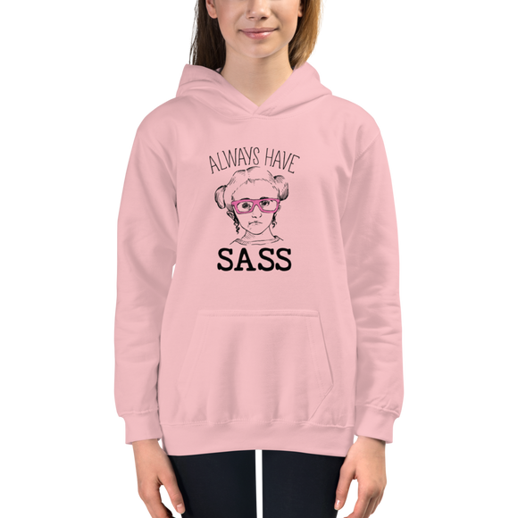 kid's hoodie Always have Sass Sammi Haney Esperanza Netflix Raising Dion fan wheelchair pink glasses sassy disability osteogenesis imperfecta OI