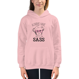 kid's hoodie Always have Sass Sammi Haney Esperanza Netflix Raising Dion fan wheelchair pink glasses sassy disability osteogenesis imperfecta OI