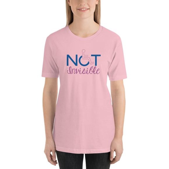 Shirt not invisible disabled disability special needs visible awareness diversity wheelchair inclusion inclusivity impaired acceptance