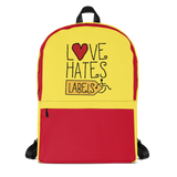 school backpack Love Hates Labels disability special needs awareness diversity wheelchair inclusion inclusivity acceptance