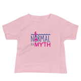 baby shirt normal is a myth mermaid peer pressure popularity disability special needs awareness inclusivity acceptance