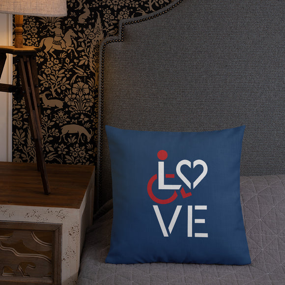 pillow showing love for the special needs community heart disability wheelchair diversity awareness acceptance disabilities inclusivity inclusion