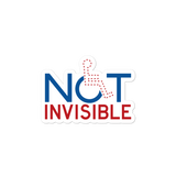 sticker not invisible disabled disability special needs visible awareness diversity wheelchair inclusion inclusivity impaired acceptance