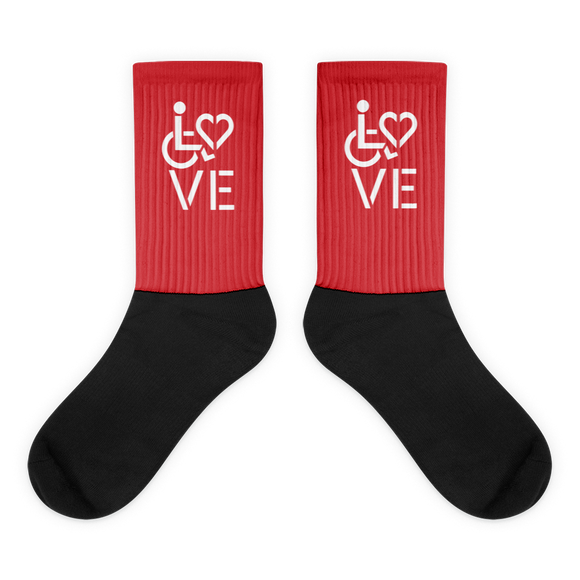 socks showing love for the special needs community heart disability wheelchair diversity awareness acceptance disabilities inclusivity inclusion