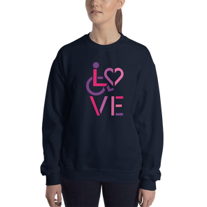 sweatshirt showing love for the special needs community heart disability wheelchair diversity awareness acceptance disabilities inclusivity inclusion