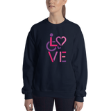 sweatshirt showing love for the special needs community heart disability wheelchair diversity awareness acceptance disabilities inclusivity inclusion