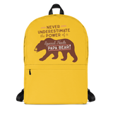 dad backpack Never Underestimate the power of a Special Needs Papa Bear! dad father parent parenting man male