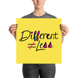 Different Does Not Equal Less (As Seen on Netflix's Raising Dion) Poster