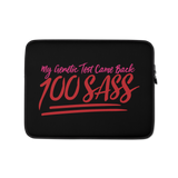laptop sleeve My Genetic Test Came Back 100 Sass sassy DNA 100 100% results Raising Dion Esperanza Sammi Haney rare disease chromosomes