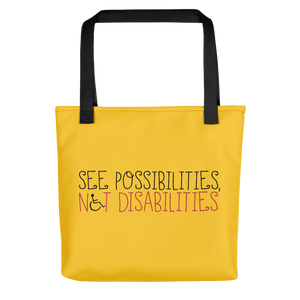 tote bag see possibilities not disabilities future worry parent parenting disability special needs parent positive encouraging hope