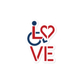 sticker showing love for the special needs community heart disability wheelchair diversity awareness acceptance disabilities inclusivity inclusion