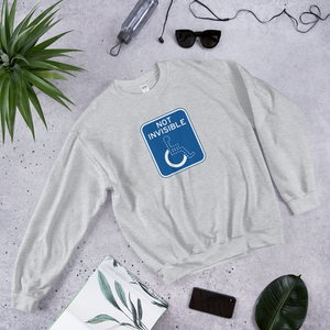sweatshirt not invisible disabled disability special needs visible awareness diversity wheelchair inclusion inclusivity impaired acceptance