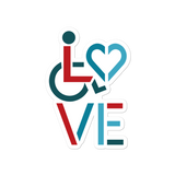 LOVE (for the Special Needs Community) Men's Stacked Design Sticker