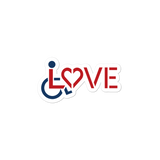 sticker showing love for the special needs community heart disability wheelchair diversity awareness acceptance disabilities inclusivity inclusion