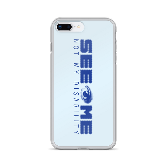 See Me Not My Disability (Halftone) Blue iPhone Case