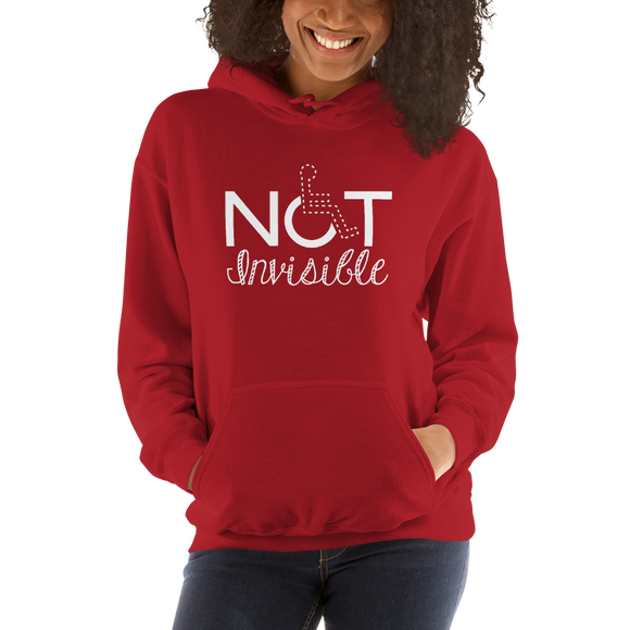 hoodie not invisible disabled disability special needs visible awareness diversity wheelchair inclusion inclusivity impaired acceptance