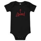 baby onesie babysuit bodysuit Loved arrow love disability disabilities wheelchair impaired special needs parent awareness diversity inclusion inclusivity acceptance